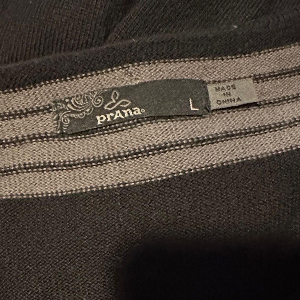 Prana Black Dress with Pink and Gray Stripes - Picture 2 of 4
